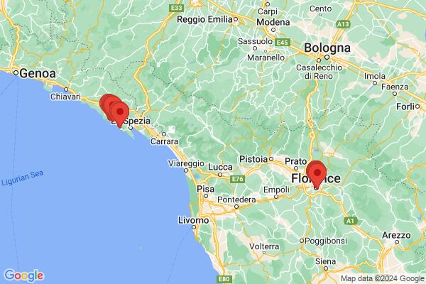 Guide map: Florence & Cinque Terre 