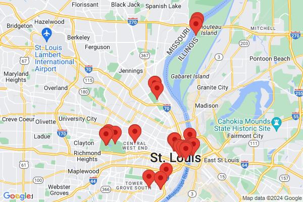 Mapa průvodce: St. Louis, Missouri