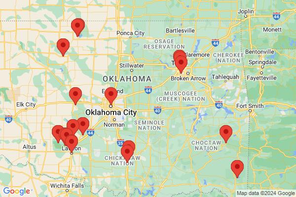 Mapa průvodce: Oklahoma