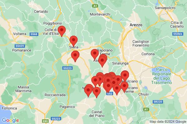 Guide map: Tuscany