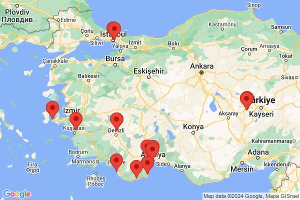 Mapa průvodce: Půvab Turecka