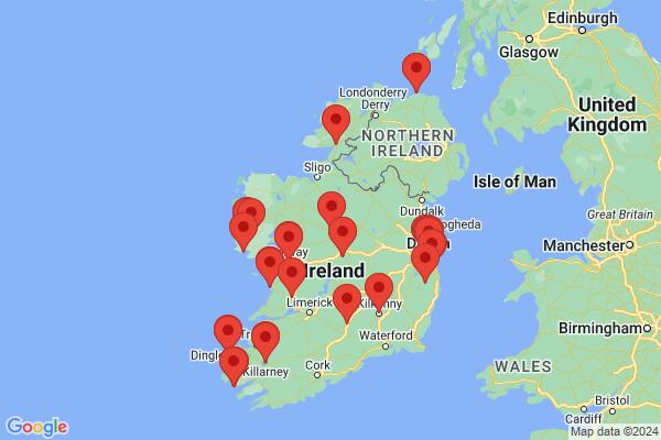 Mapa průvodce: Irsko
