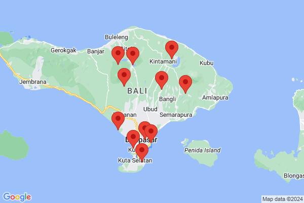 Mapa průvodce: Bali