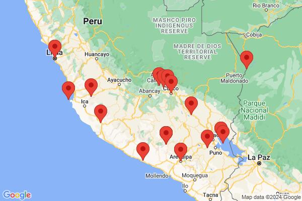 Guide map: Ten Days in Peru