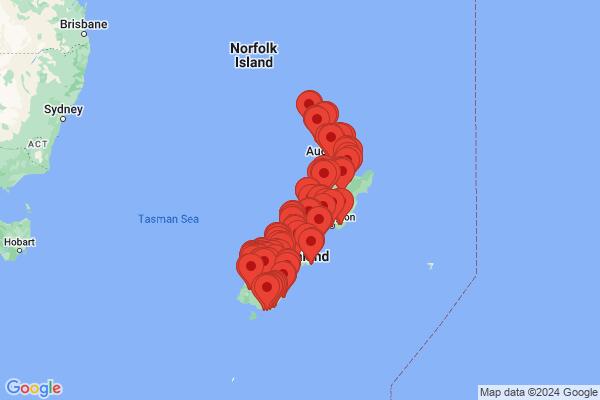 Mapa průvodce: Nový Zéland ve třech týdnech
