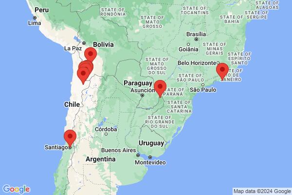 Guide map: Across South America