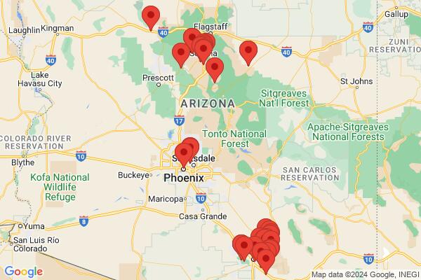 Mapa průvodce: Vítejte v Arizoně