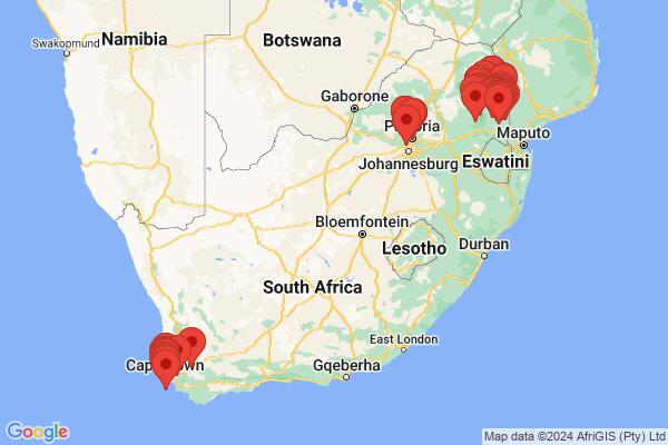 Guide map: Safari in South Africa